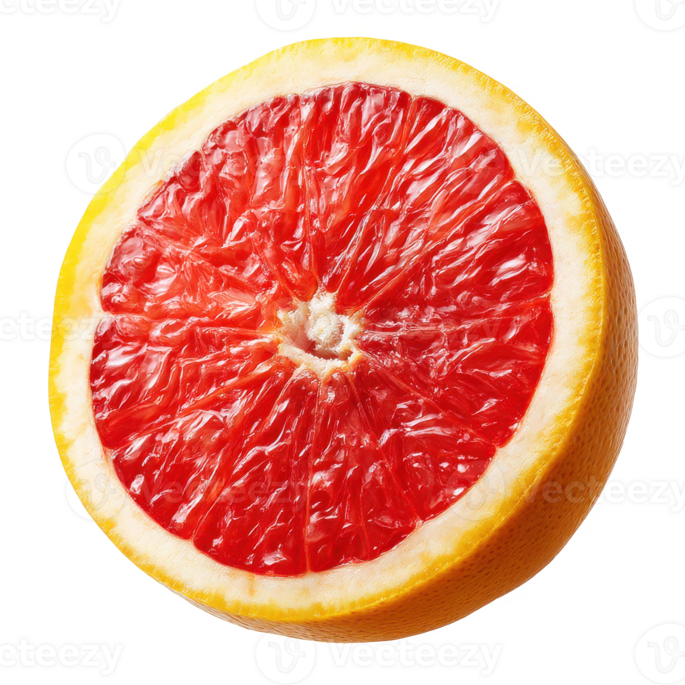Fresh ruby citrus fruit slice close up healthy food diet concept on transparent background png
