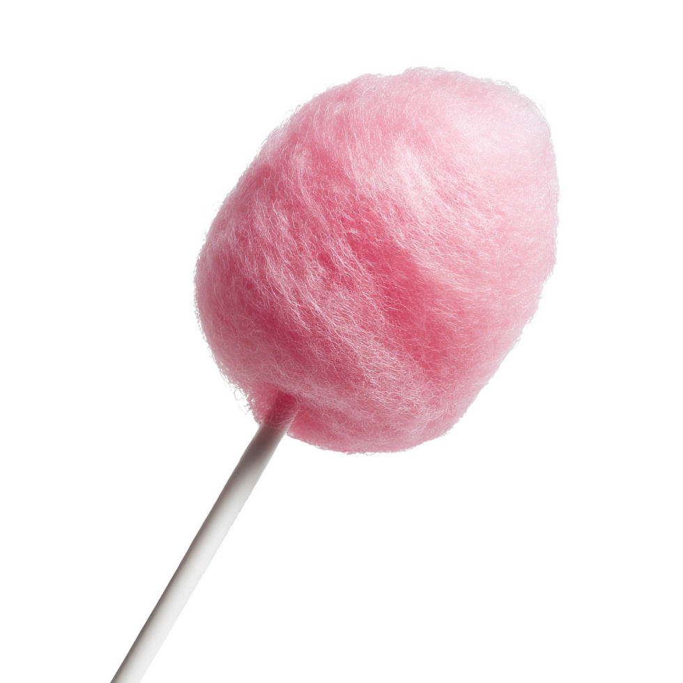 Isolated pink cotton candy treat confectionery sweet snack food dessert on transparent background png