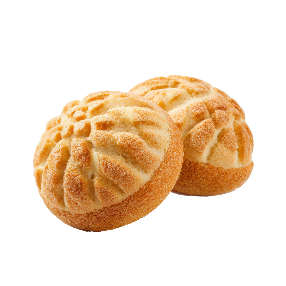 Sweet bread traditional mexican pan dulce concha bakery food dessert on transparent background png