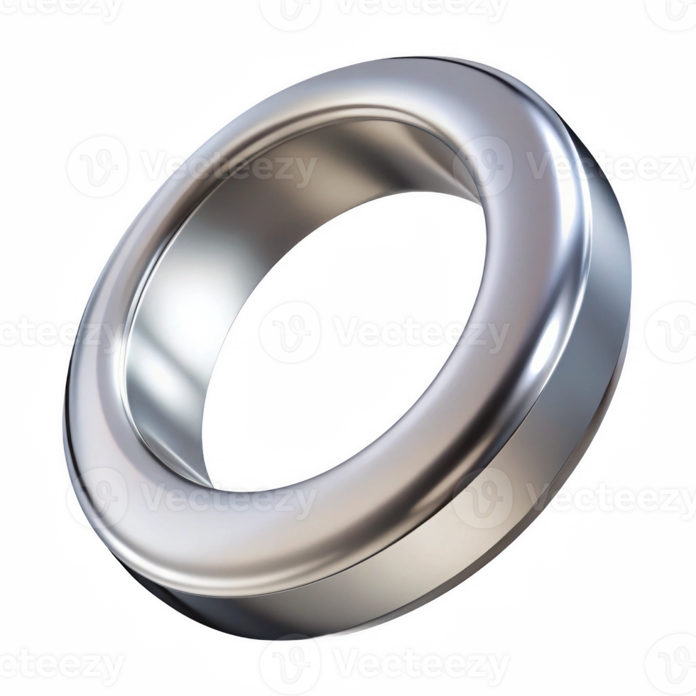 Metallic ring shape isolated on transparent background png
