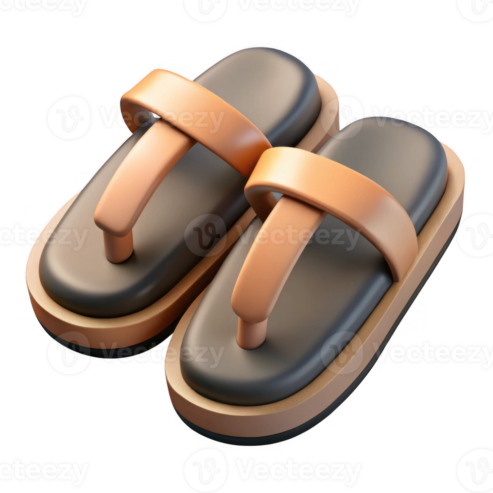 Stylish 3d rendered sandals isolated on transparent background png