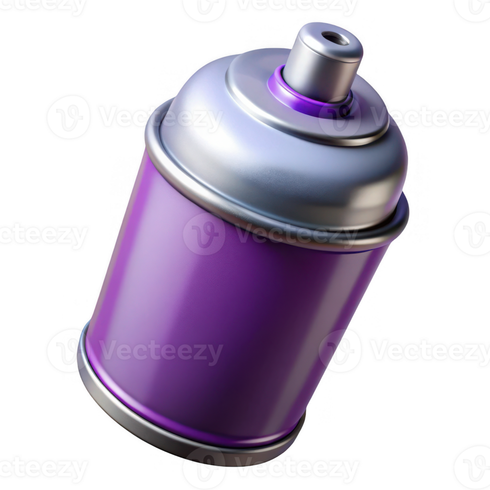 Purple aerosol spray can isolated on transparent background png