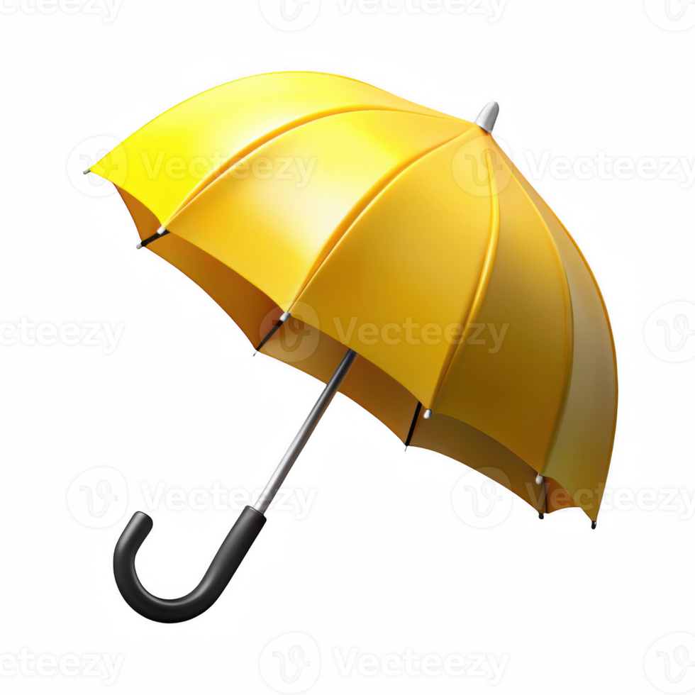 Yellow umbrella graphic design element isolated on transparent background png