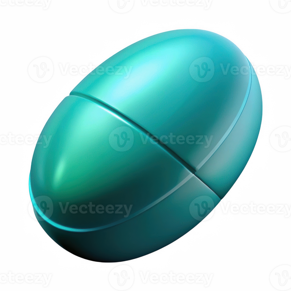 Teal capsule pill isolated on transparent background png