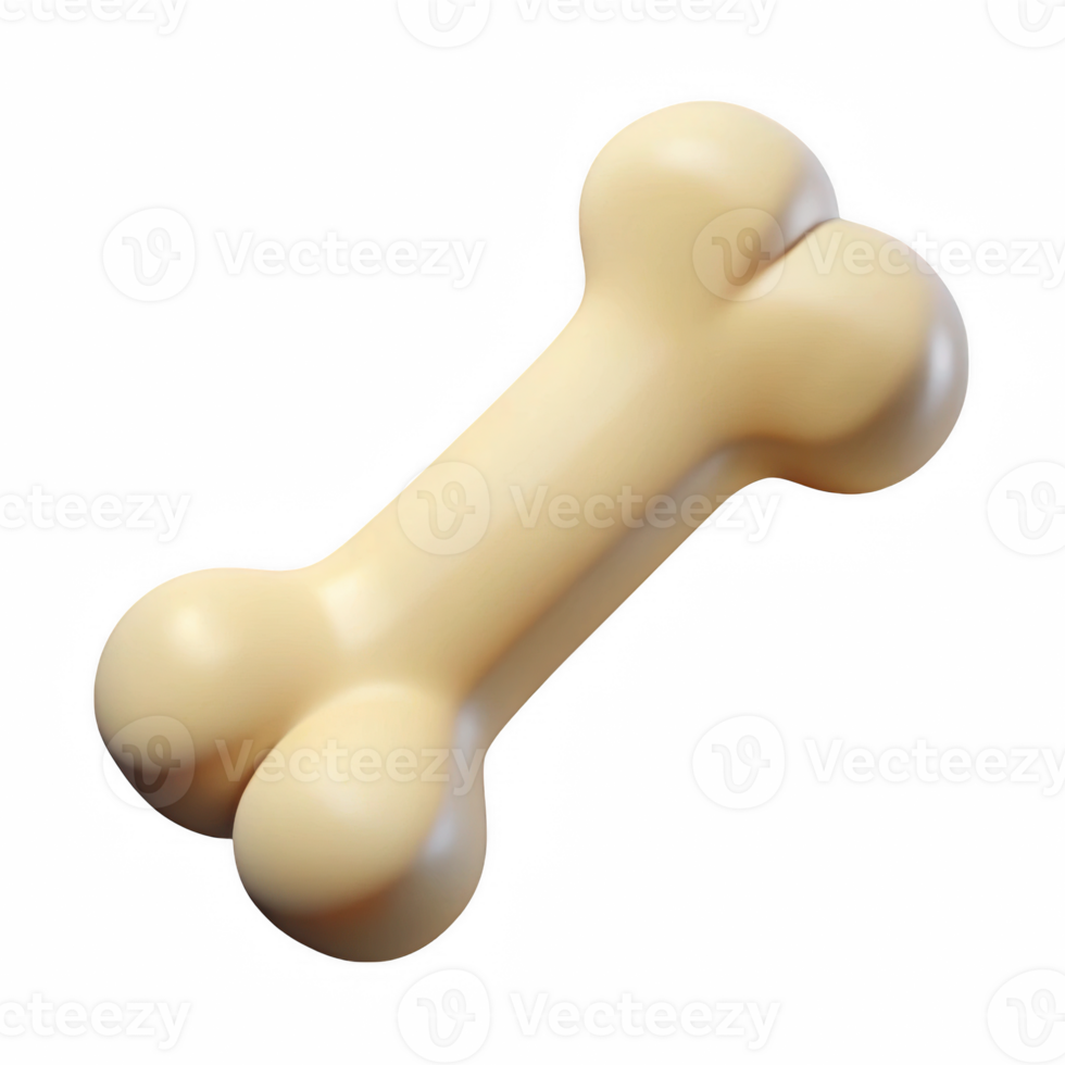 Creamy bone shape illustration isolated on transparent background png