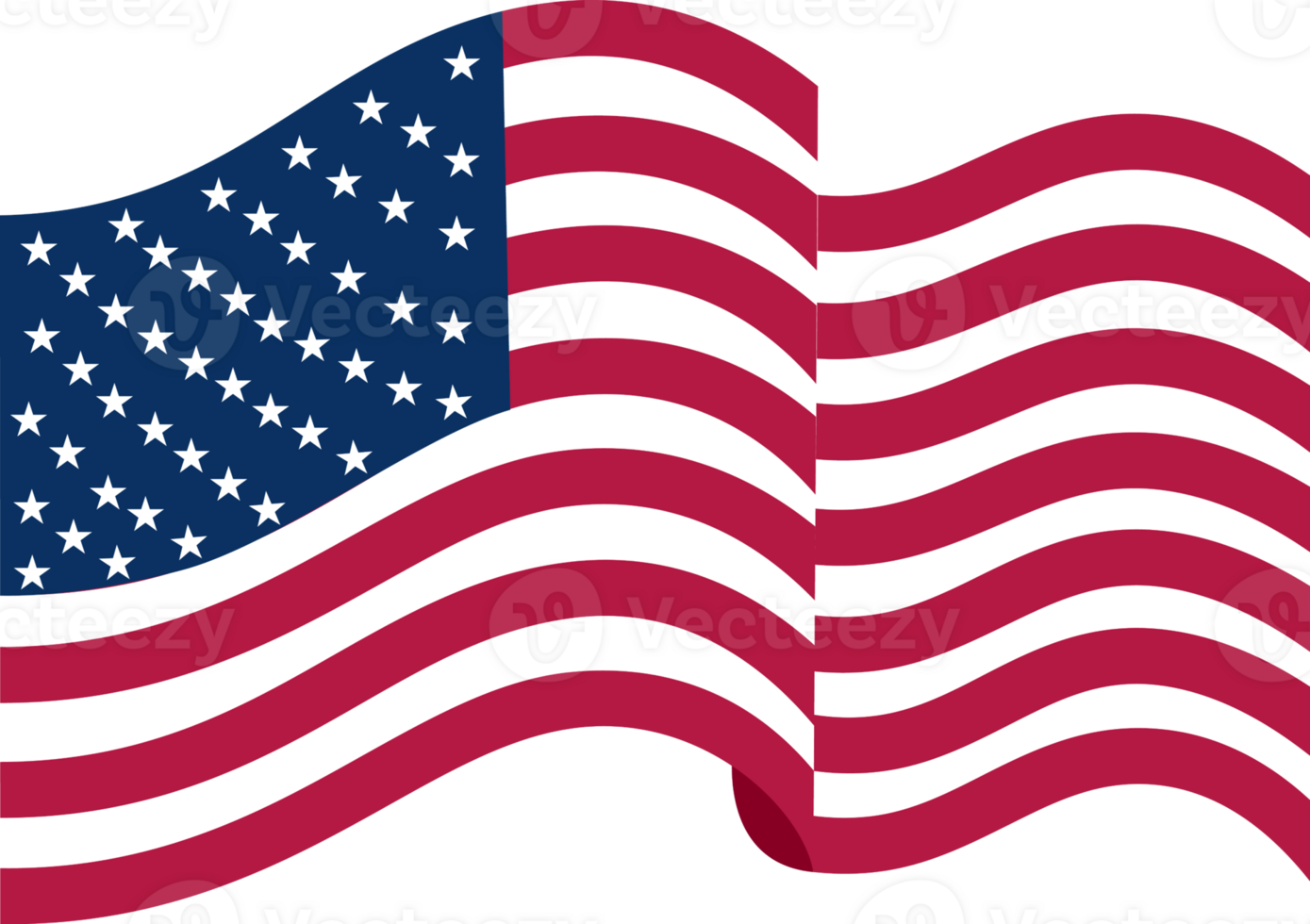 Waving USA flag transparent png