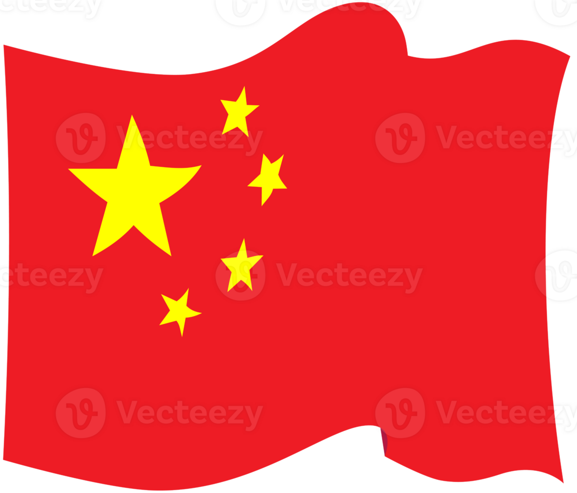 Waving China flag transparent png