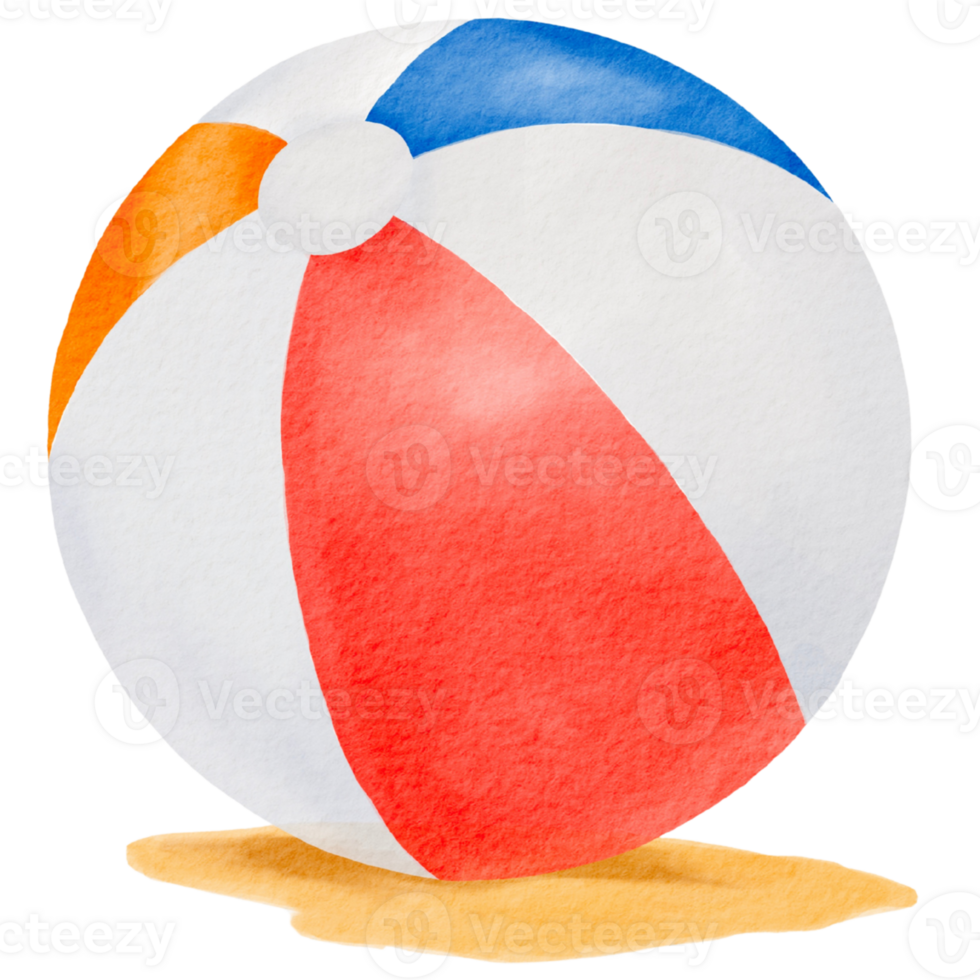 Orange red summer beach ball png