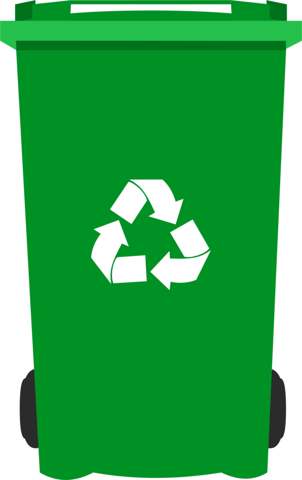 Green recycling bin illustration. World environment day png