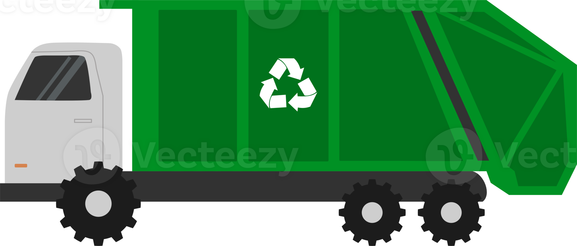 Garbage truck illustration. Waste management. World environmental day concept. png