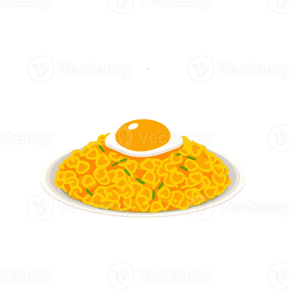 An image of an egg on top of rice png