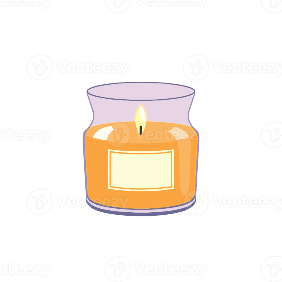 Candle icon with a label on the glass png