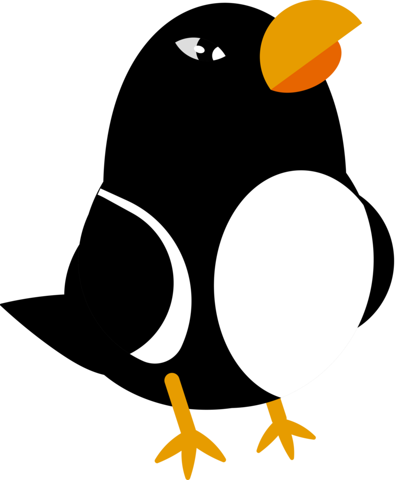 Penguin mascot flat design style - Minimalist png