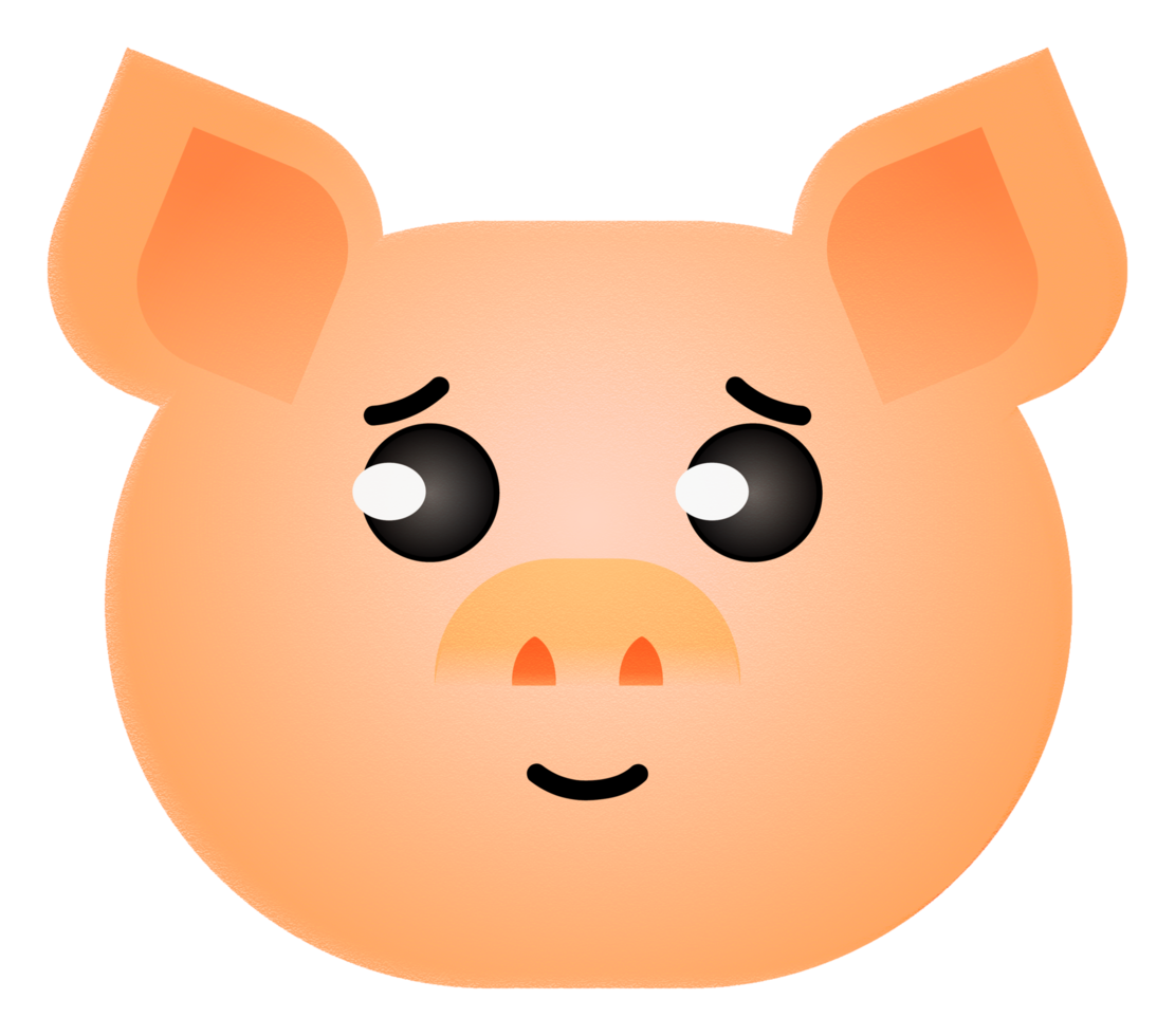 Pig face with eyes on transparent background png