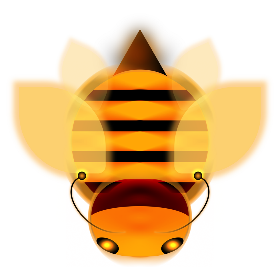 Bee with a yellow and black striped body png