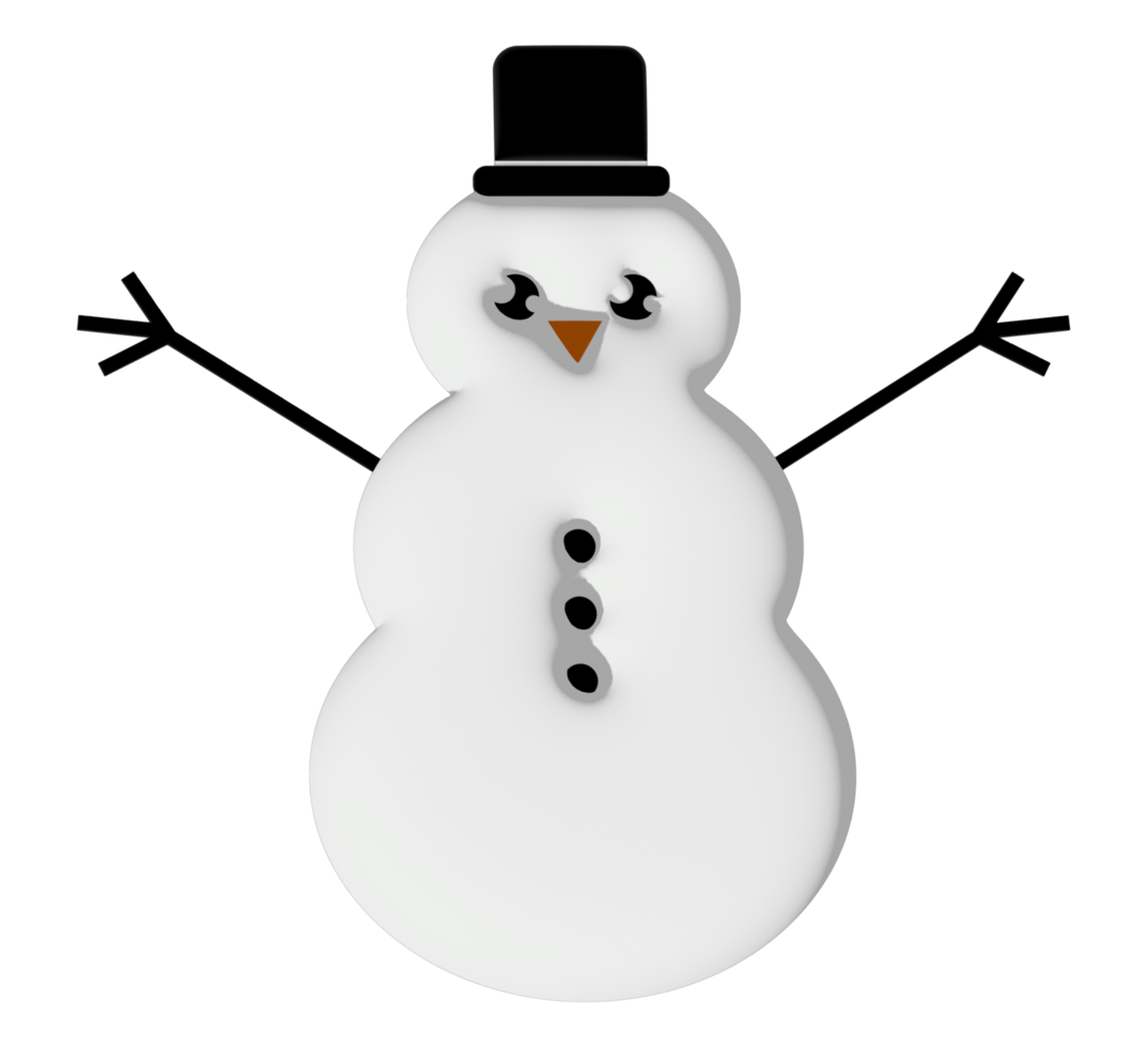 Snowman with a hat and arms outstretched png