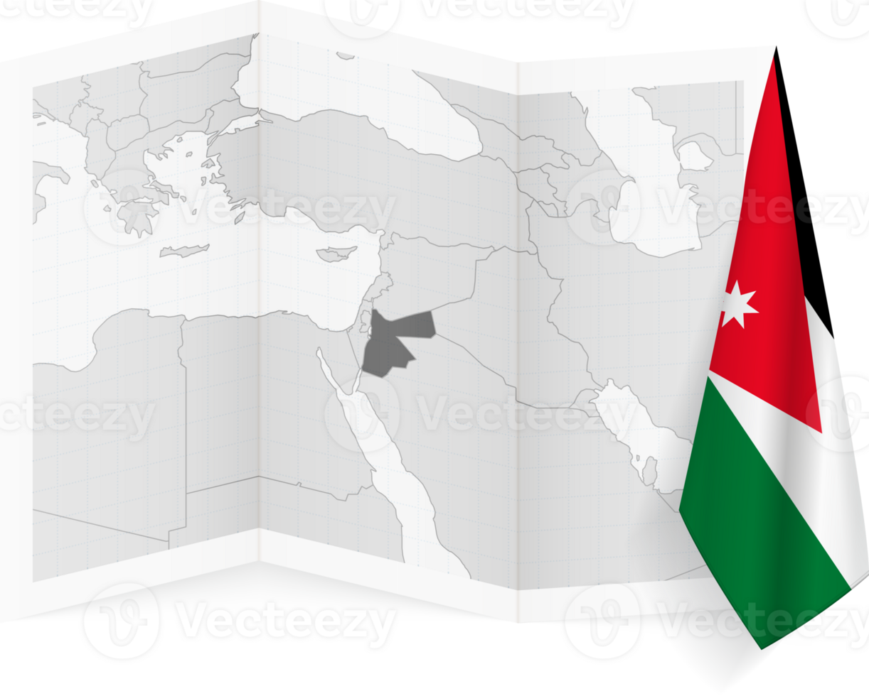 Jordan grayscale map and hanging flag. png