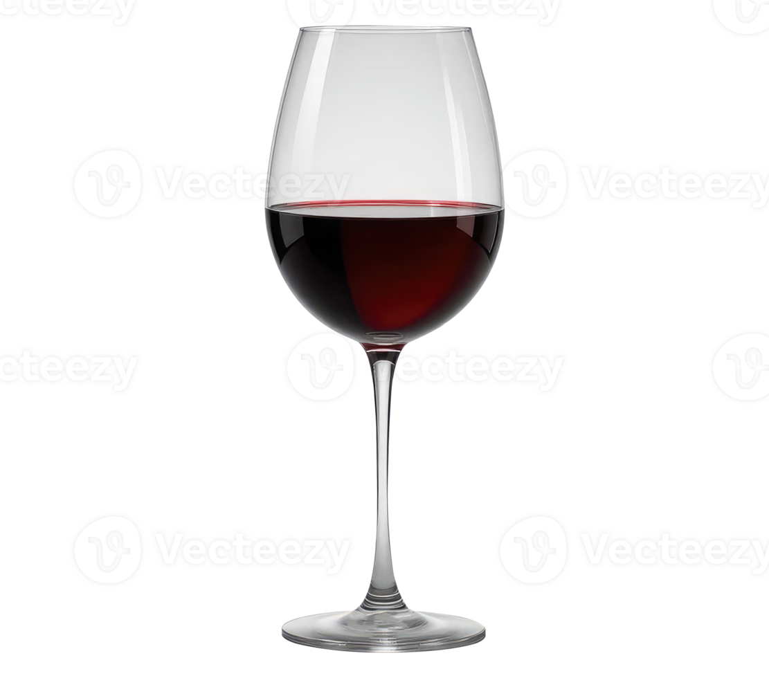 Wine Glass with Red Wine Cut Out, Fine Dining or Celebration Concept. png