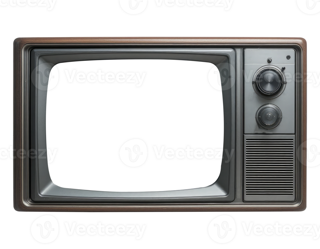 Retro TV Set Cut Out, Old School Television for Nostalgic Projects. png