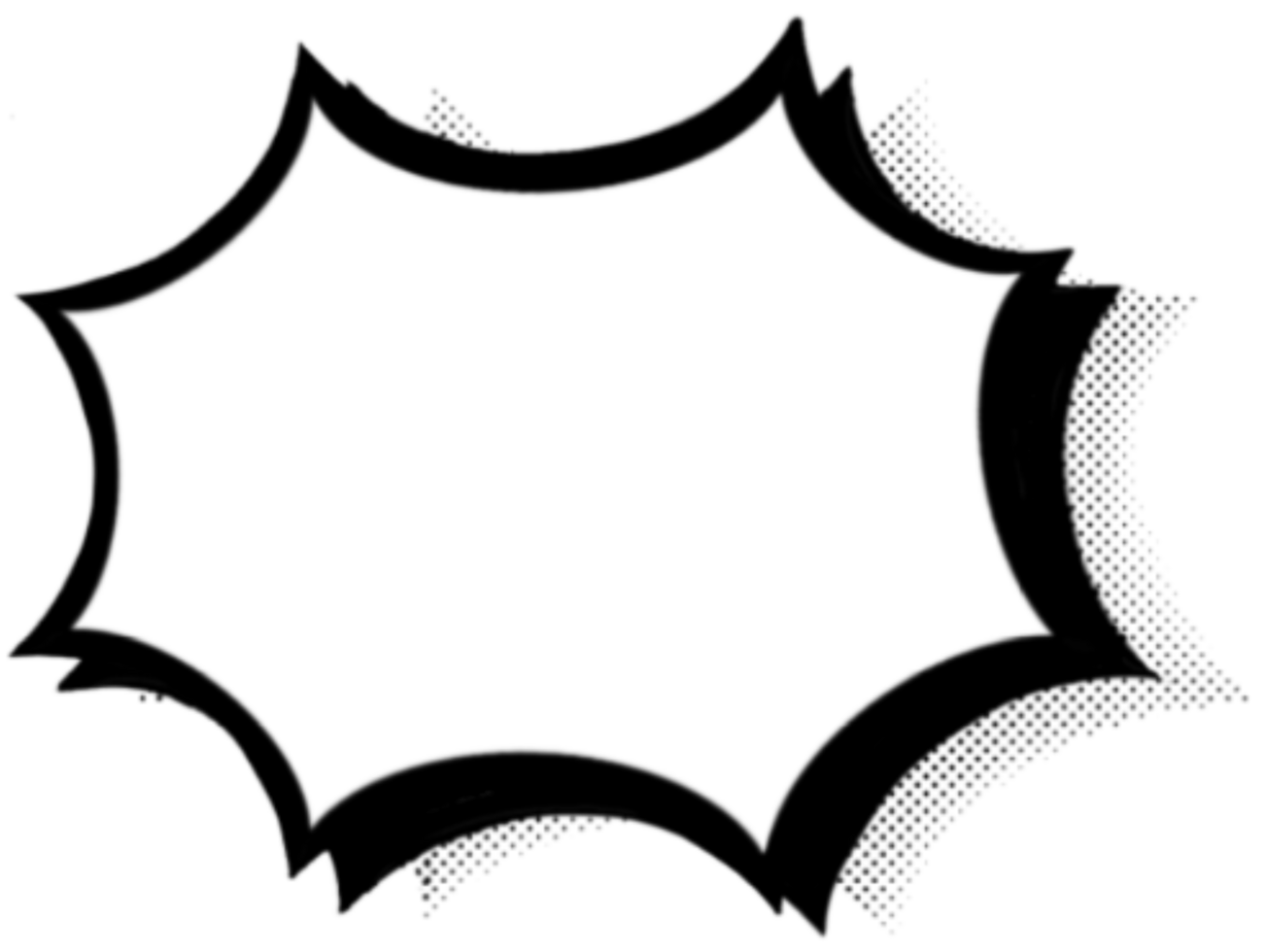a black and white comic speech bubbles-pop art concept png
