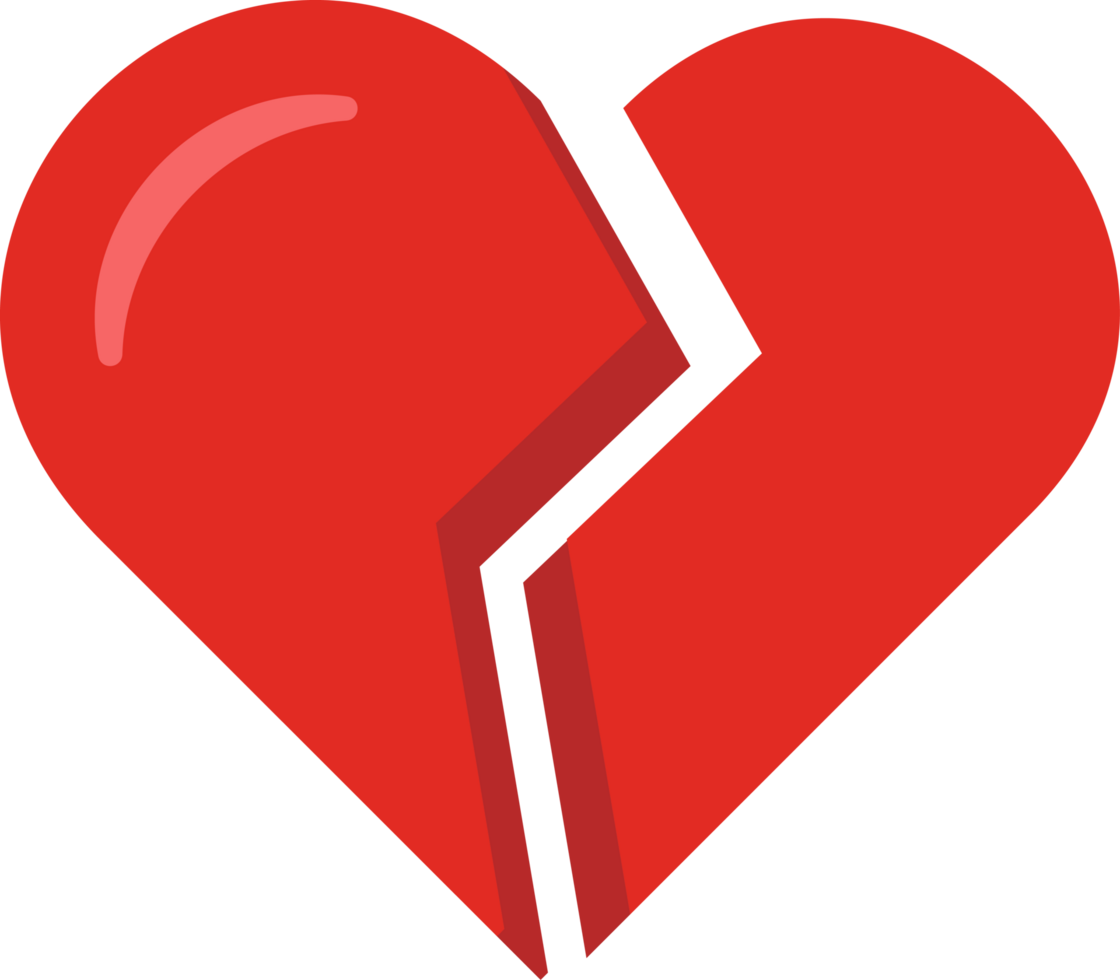 love red heart broken png