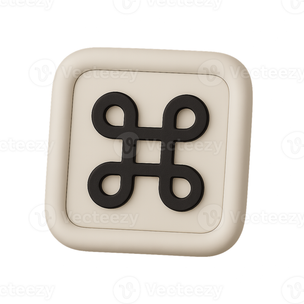 A white and black square button with a black and white symbol png