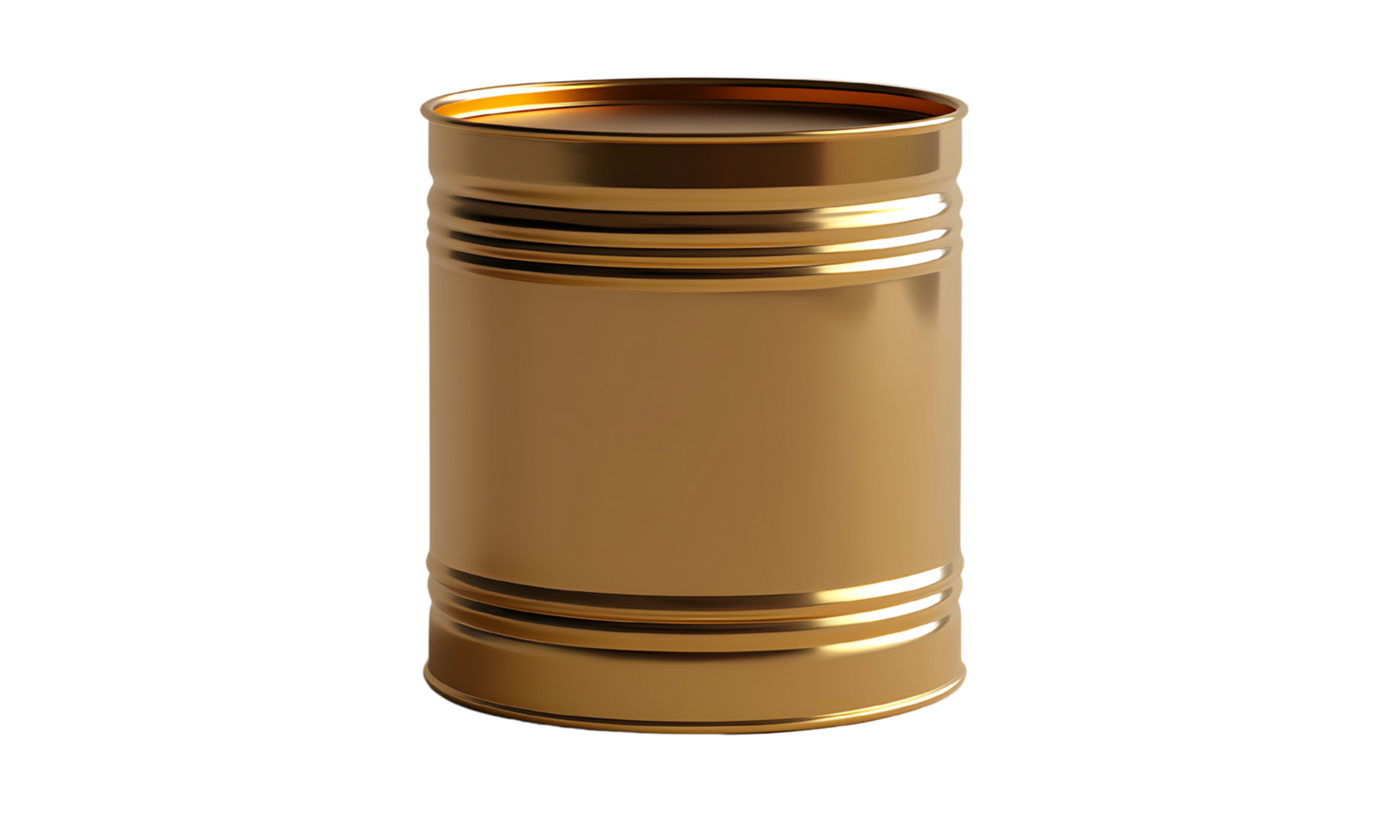 Golden metal can png