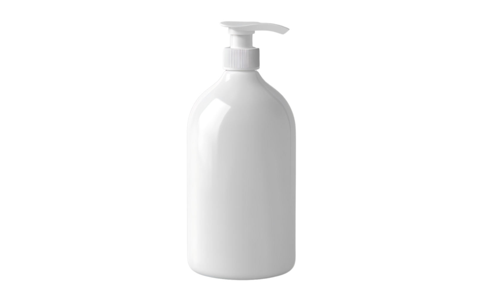 Blank white plastic bottle with pump top. png