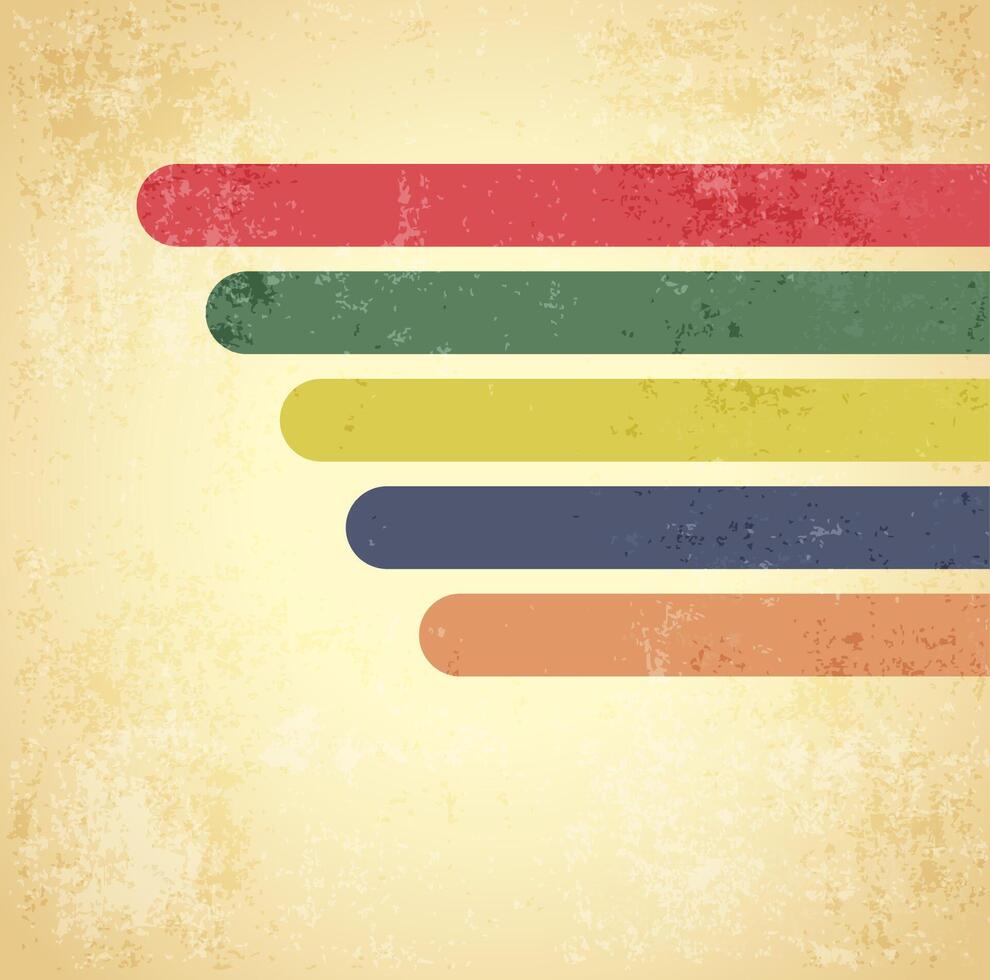grunge retro background with color lines vector