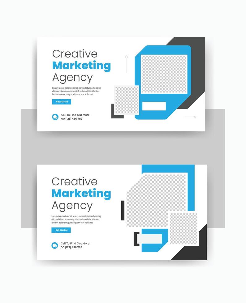 modern business thumbnail design, banner, template, cover template vector