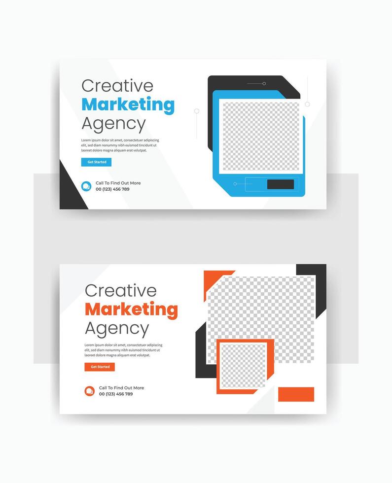 modern thumbnail design, ad banner template design vector