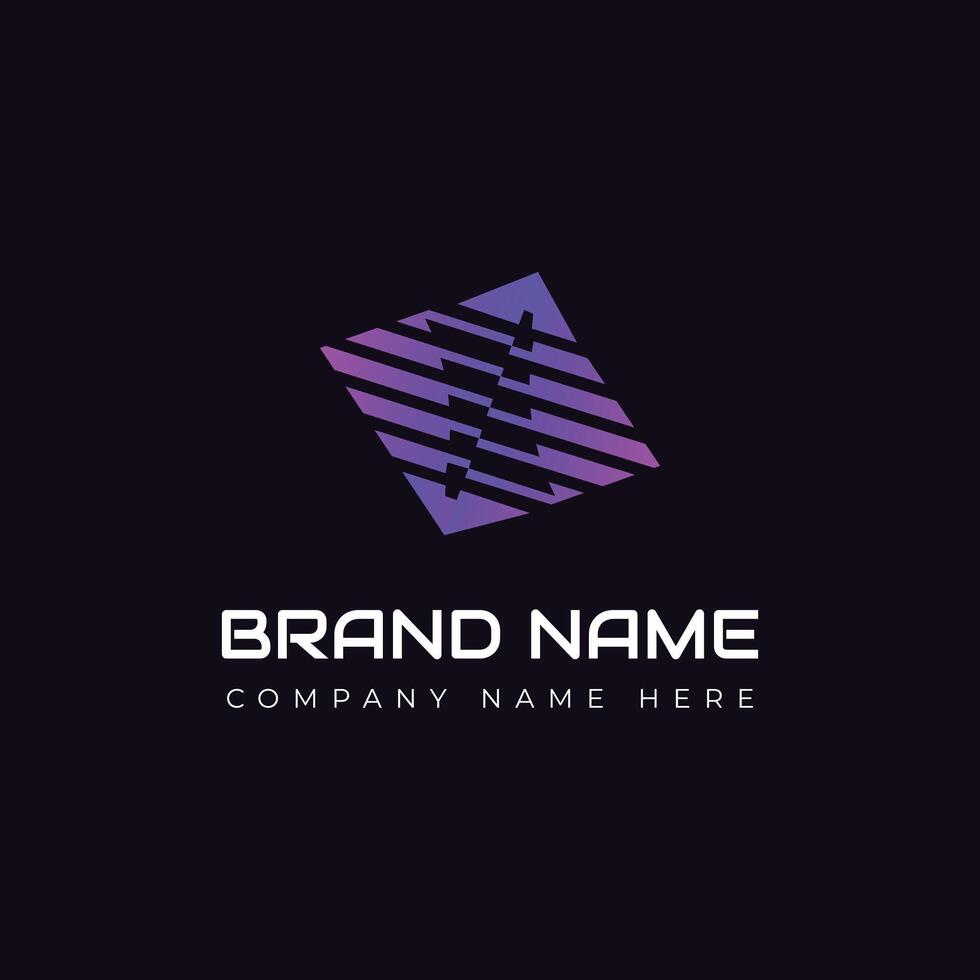 Tech N gradient Logo design vector