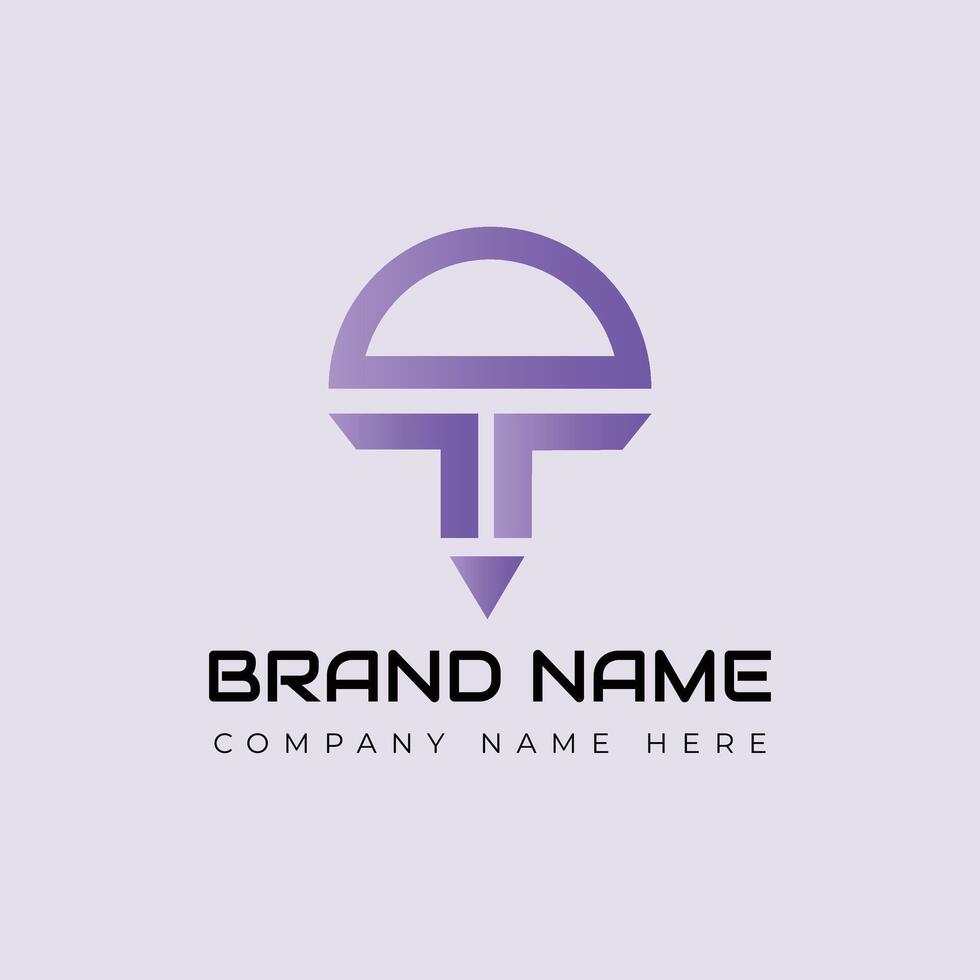 Pen icon minimal gradient logo design vector
