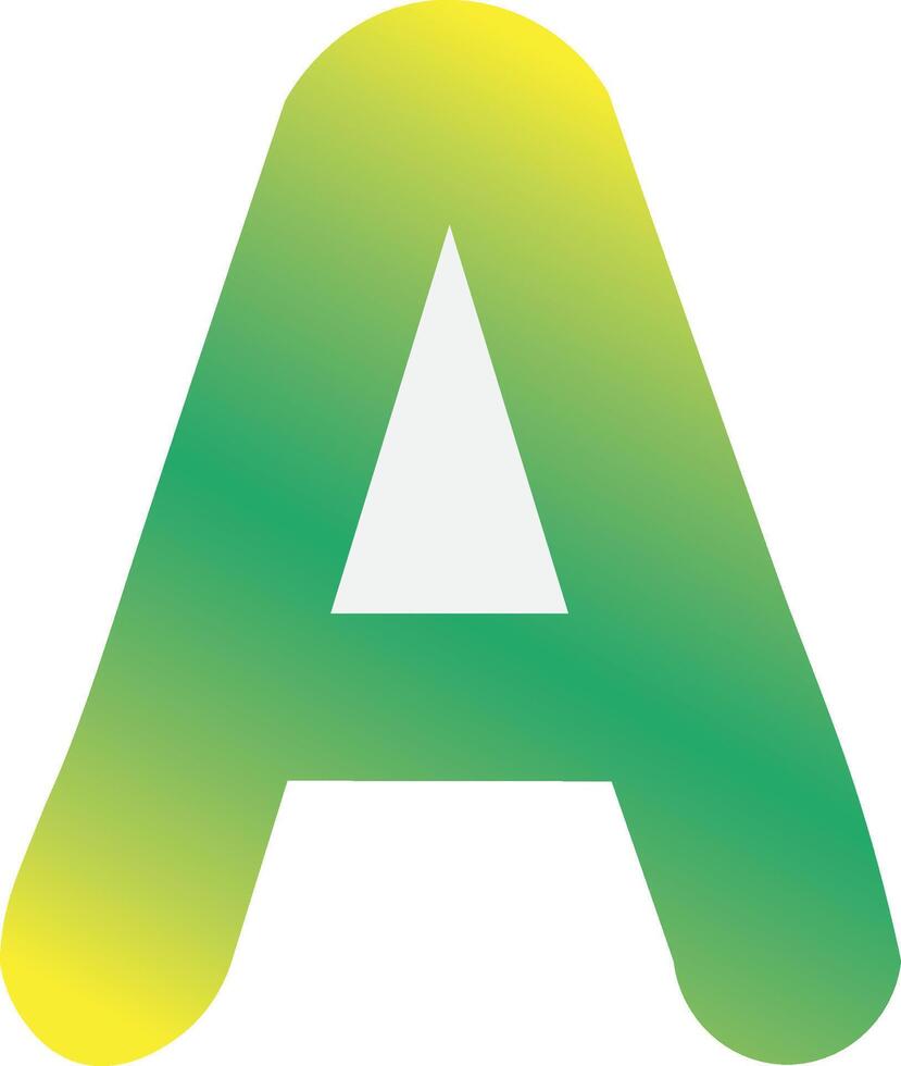 Gradient Letter A Illustration Modern Alphabet Typography Design in Green and Yellow vector