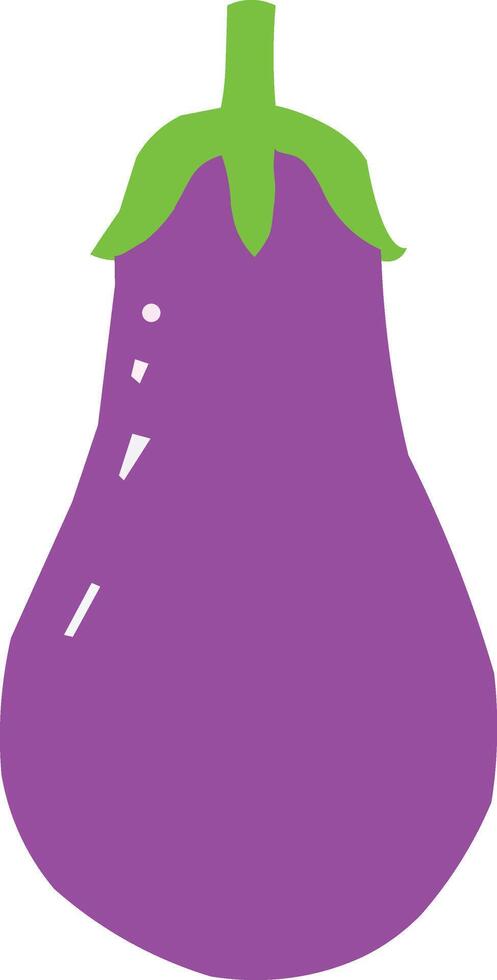 Minimal Brinjal Illustration Flat Style Eggplant Vegetable Icon for Food and Farm Design vector