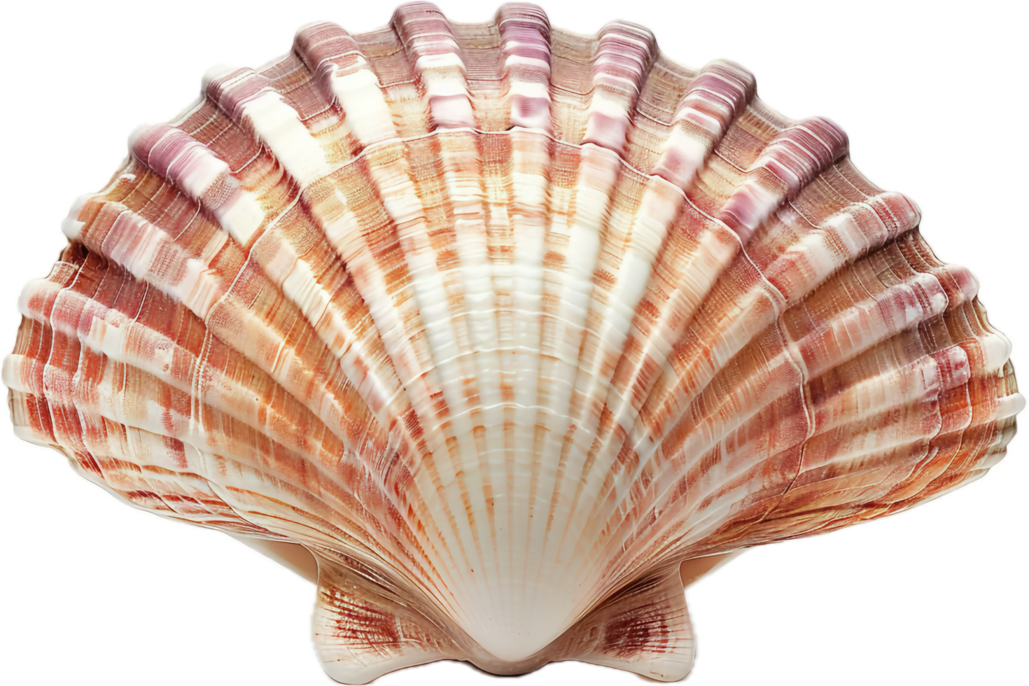 Colorful Scallop Shell Displaying Intricate Patterns and Textures png
