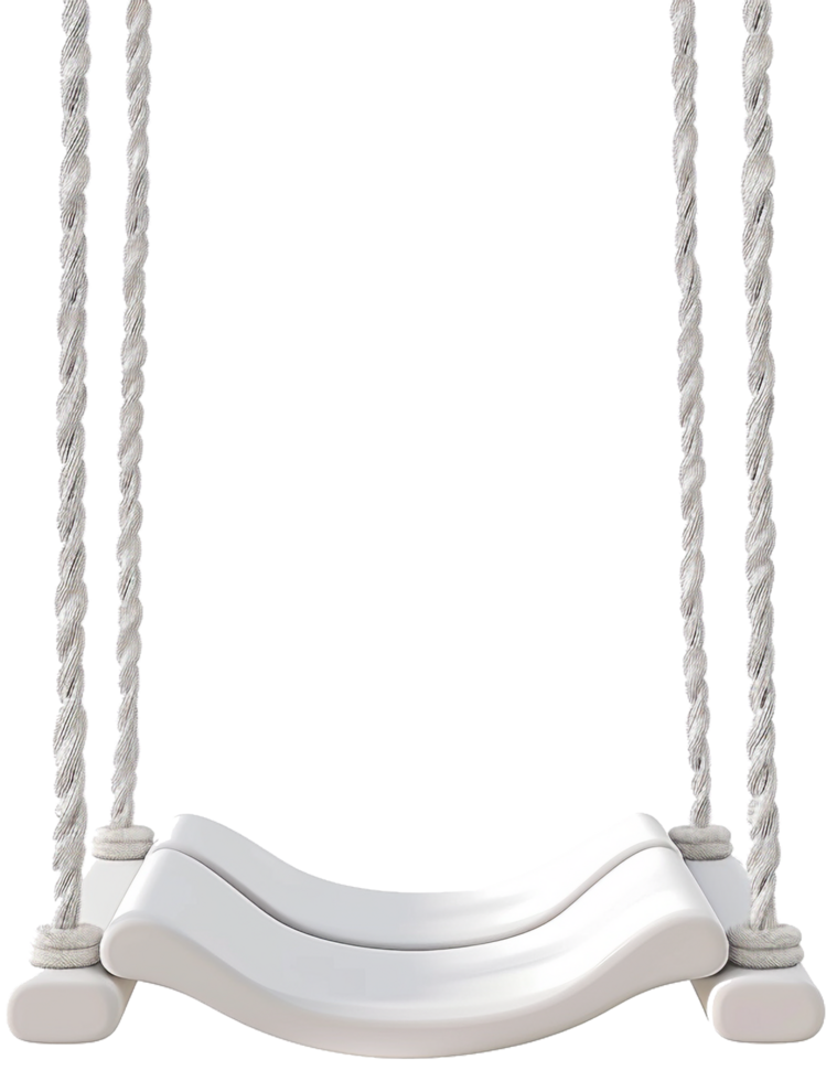 Minimalist White Swing on a Transparent Background for Creative Use png