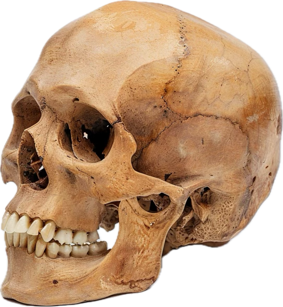 Realistic Human Skull Side View for Educational and Artistic Use png