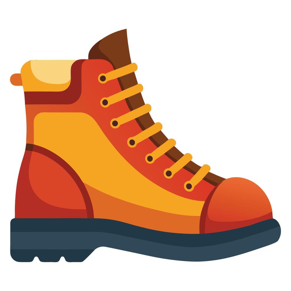 Work boot Hiking flat design isolated on white background vector