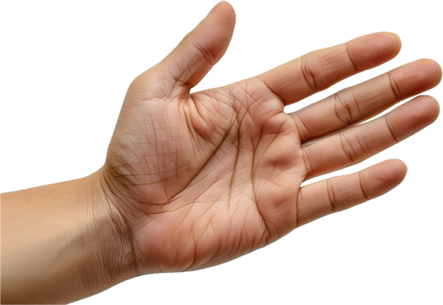 Open Hand Gesture with Palm Showing on Isolated Background png