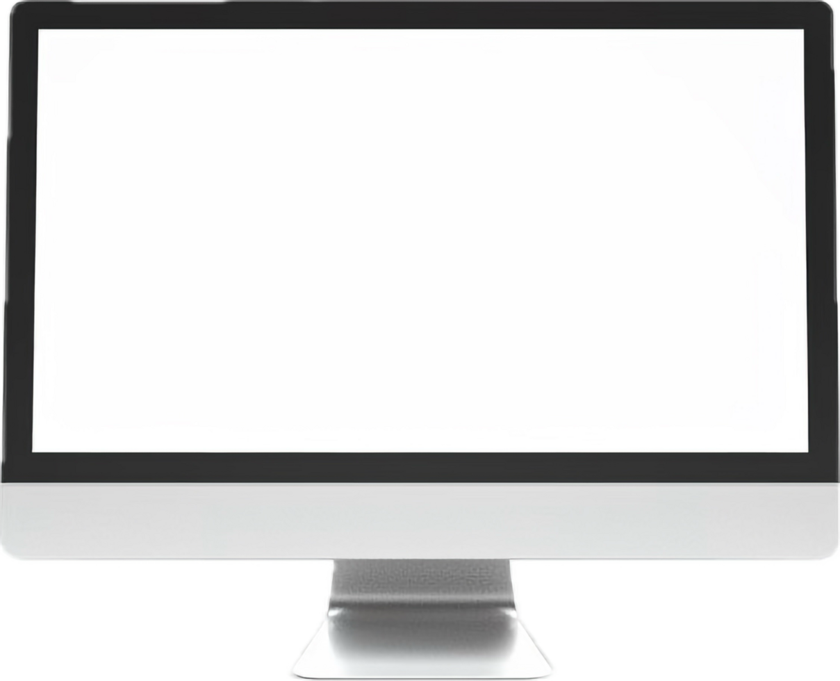 Modern Desktop Computer Monitor with Blank Screen Display png