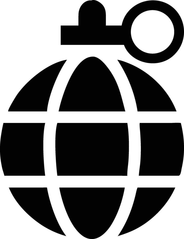 Modern and stylized black and white globe grenade icon for various design projects vector