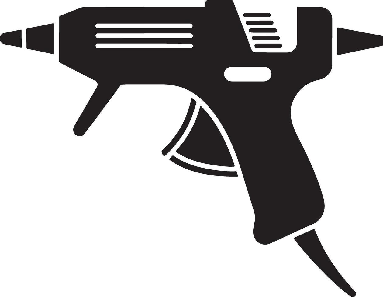 Black and white icon of a hot glue gun for crafts and diy projects. vector