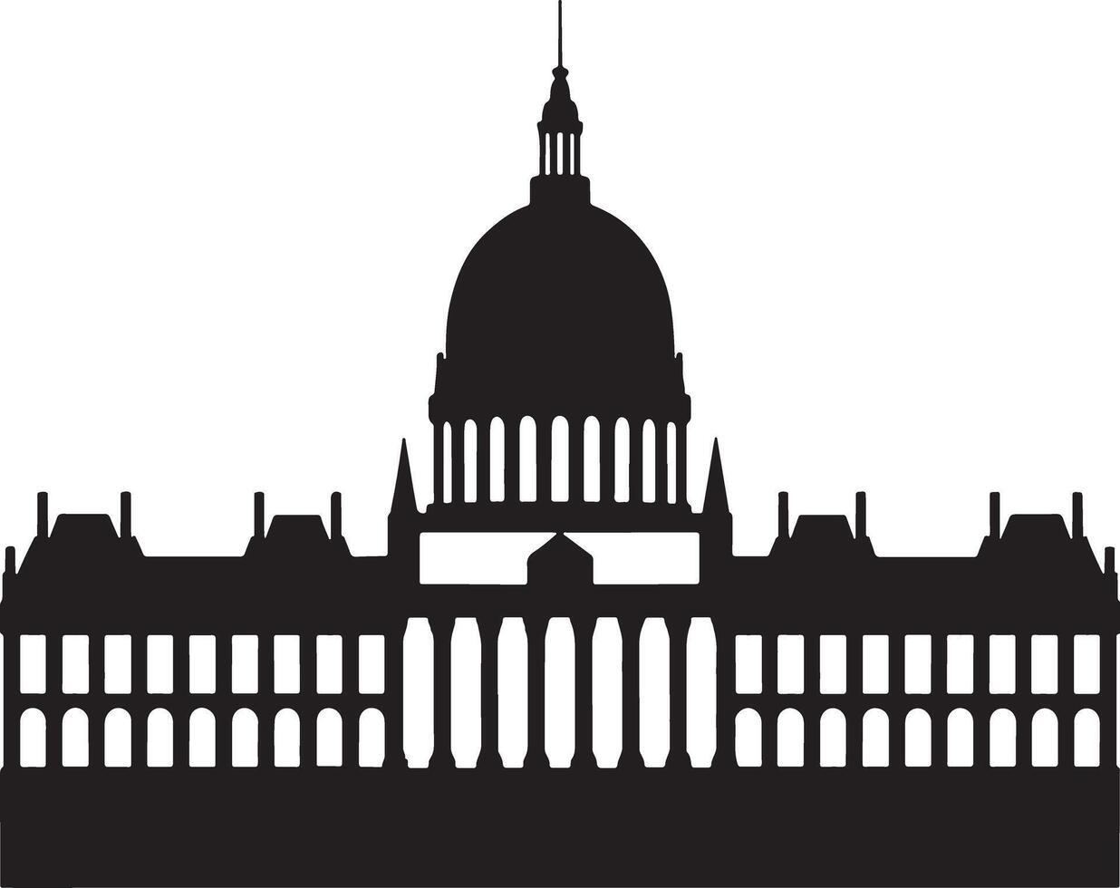 Black and white silhouette of the panth on in paris vector