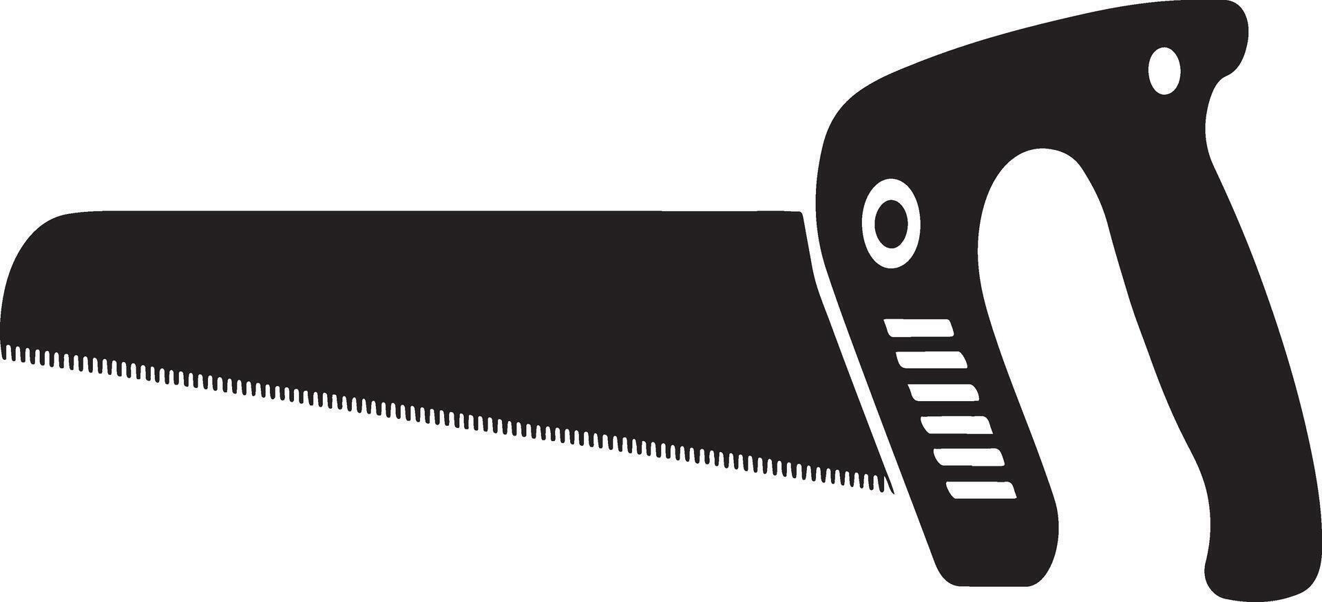 Hand Saw Icon Black, Cutting, Teeth, Woodworking, Tool, Construction, DIY, Repair, Sharp, Blade vector