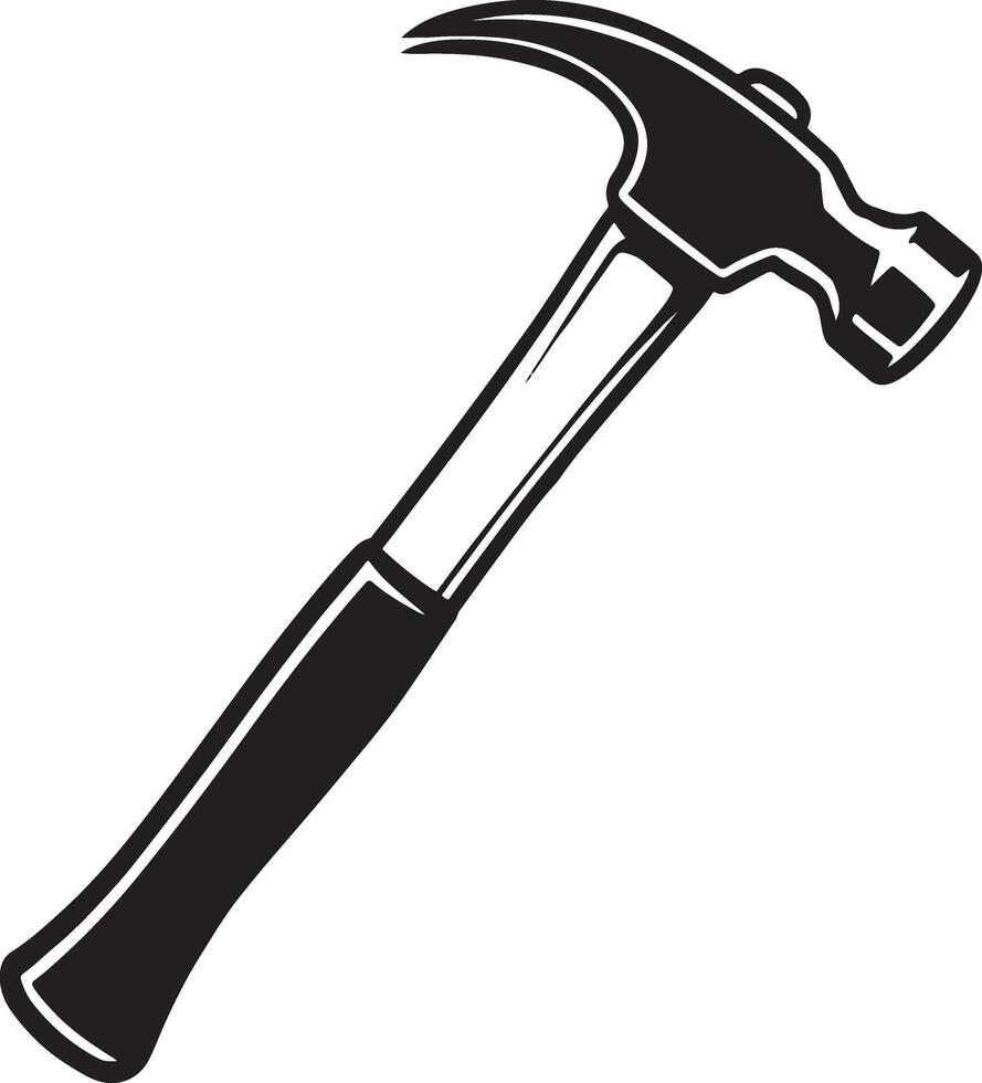 Black and white claw hammer illustration vector