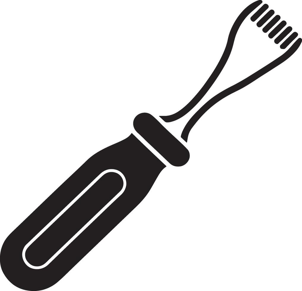 Black and white icon of a putty knife tool vector