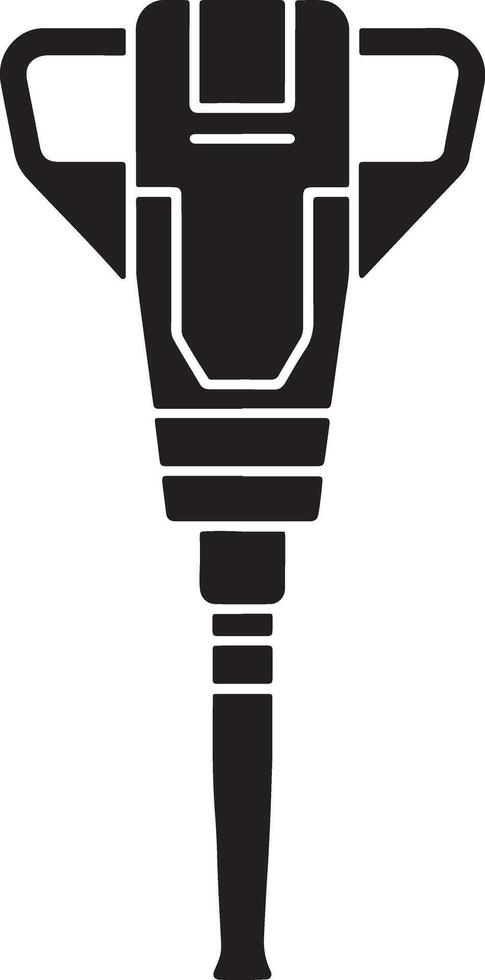 Black and white illustration of a pneumatic breaker vector