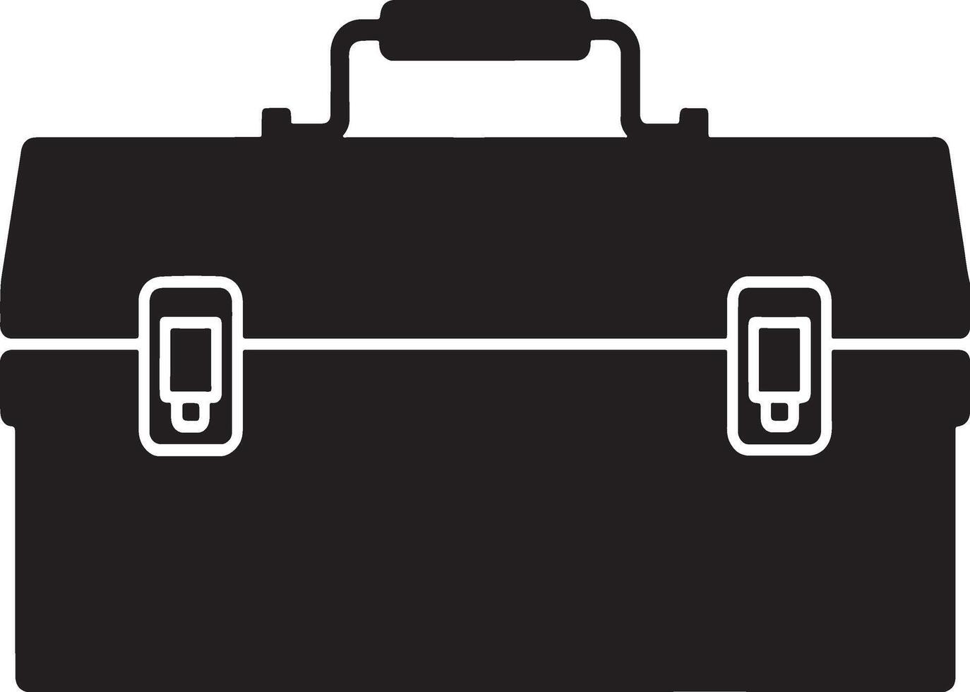 Black and white icon of a tool box vector