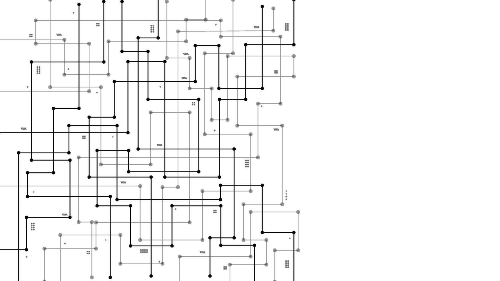 tech circuit connection dot path wire lines abstract transparent template background vector